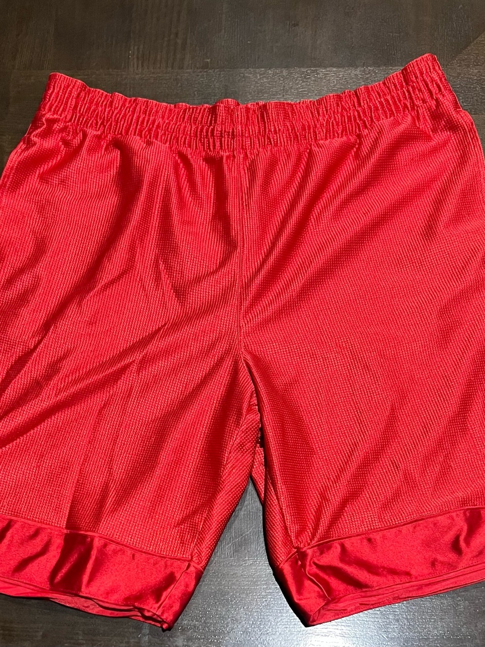 Nike Men's Red Mesh Basketball Athletic Shorts Size L 9" Inseam Elastic Waist